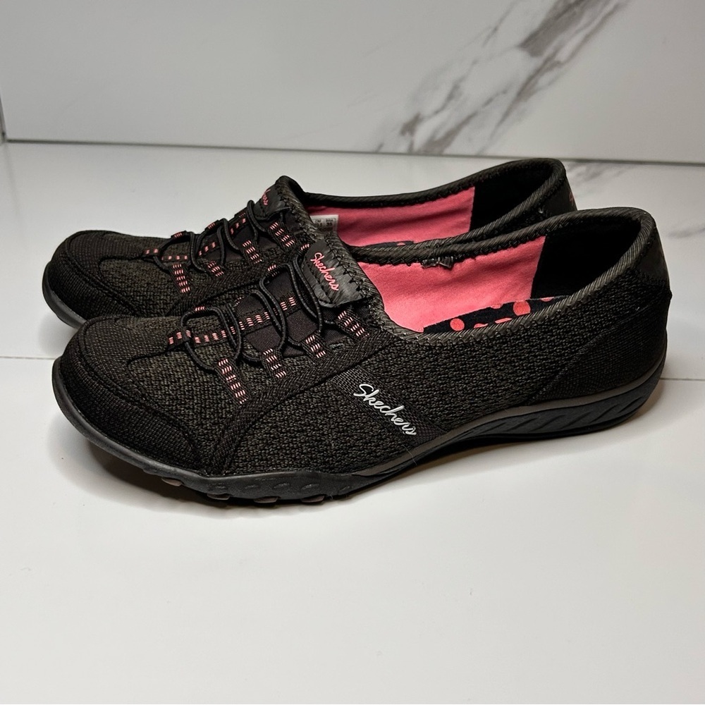 Skechers Memory Foam Black and Pink Casual Shoes Size 6.5 - Picture 4 of 8